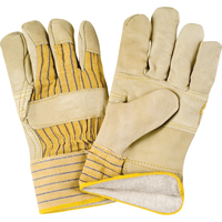 Winter-Lined Patch-Palm Fitters Gloves, Large, Grain Cowhide Palm, Cotton Fleece Inner Lining Cintas