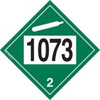 Plaque-&eacute;tiquette TMD 1073 pour gaz ininflammable oxyg&egrave;ne liqu&eacute;fi&eacute;, Plastique Cintas