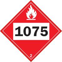 Plaque-&eacute;tiquette TMD 1075 pour gaz inflammable oxyg&egrave;ne liqu&eacute;fi&eacute;, Plastique Cintas