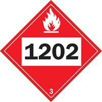 Plaque-&eacute;tiquette TMD 1202 pour liquide inflammable huile combustible, Vinyle adh&eacute;sif Cintas