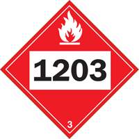 Plaque-&eacute;tiquette TMD 1203 pour liquide inflammable essence & essence-alcohol, Vinyle adh&eacute;sif Cintas