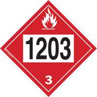Plaque-&eacute;tiquette TMD 1203 pour liquide inflammable essence & essence-alcohol, Plastique Cintas