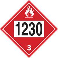 Plaque-&eacute;tiquette TMD 1230 pour m&eacute;thanol, Plastique Cintas