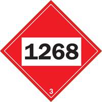 Plaque-&eacute;tiquette TMD 1268 pour distillats de p&eacute;trole, Plastique Cintas