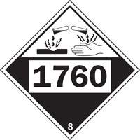 Plaque-&eacute;tiquette TMD 1760 pour mat&eacute;riaux corrosifs phosphate d'aluminium, Plastique Cintas