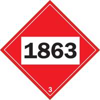 Plaque-&eacute;tiquette TMD 1863 pour liquide inflammable carburant aviation, Plastique Cintas