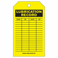 &eacute;tiquettes registres de lubrifications, Polyester, 4" la x 7" h, Anglais Cintas