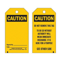 &eacute;tiquettes de pr&eacute;vention des accidents, Polyester, 3" la x 5-3/4" h, Anglais Cintas