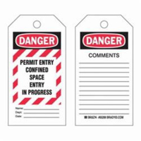 &eacute;tiquettes Confined Space, Polyester, 3" la x 5-3/4" h, Anglais Cintas