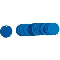 &eacute;tiquettes rondes vierges pour vannes, Aluminium, 2" dia. Cintas