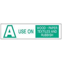"A Use on Wood Paper Textiles and Rubbish" Labels, 6" L x 1-1/2" W, Green on White Cintas