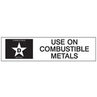 &eacute;tiquette D: Use on Combustible Metals pour extincteur Cintas