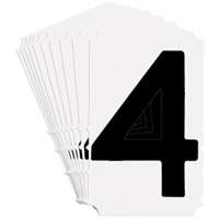 Quick-Align&reg; Individual Gothic Number and Letter Labels, 4, 4" H, Black Cintas