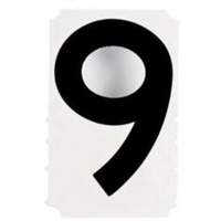 Quick-Align&reg; Individual Gothic Number and Letter Labels, 9, 4" H, Black Cintas