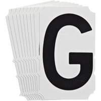 Quick-Align&reg; Individual Gothic Number and Letter Labels, G, 4" H, Black Cintas