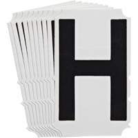 Quick-Align&reg;Individual Gothic Number and Letter Labels, H, 4" H, Black Cintas
