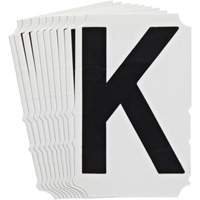 Quick-Align&reg;Individual Gothic Number and Letter Labels, K, 4" H, Black Cintas