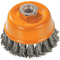 Brosse &agrave; fils nou&eacute;s torsad&eacute;s, 3" dia. x 5/8"-11 arbre Cintas