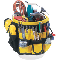 Organisateur pour seau &agrave; outils, 6" lo x 11" la x 12" h, Nylon, Noir/Jaune Cintas