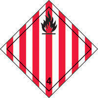 &eacute;tiquettes d'exp&eacute;dition TMD, Classe 4,1, Solides inflammables, Papier Cintas