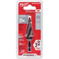 #4 Shockwave Impact Duty Step Drill Bit, 3/16" - 7/8" , 1/16" Increments, Titanium Cintas