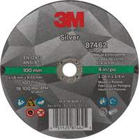 Silver Cut-Off Wheel, 4" x 0.06", 3/8"-24 Arbor, Type 1, Ceramic, 19100 RPM Cintas