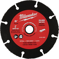 Lame abrasive au carbure, 3" x Arbre de 3/8", Carbure de silicium, 20 000 Tr/min Cintas