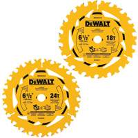 Assortiment de lames de scie circulaire, 6-1/2", 18/24 dents, Pour Bois Cintas
