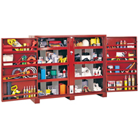 Jobsite Shelf Cabinet, Steel, 49 Cubic Feet, Red Cintas