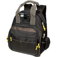Sacs &agrave; dos pour outils Techgear &agrave; 53 pochettes, 16" lo x 13-1/4" la, Noir, Polyester Cintas