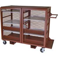 Mobile Mesh Cabinet, Steel, 49 Cubic Feet, Red Cintas