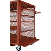 Mobile Mesh Cabinet, Steel, 37 Cubic Feet, Red Cintas