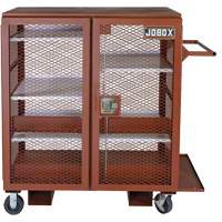 Mobile Mesh Cabinet, Steel, 37 Cubic Feet, Red Cintas