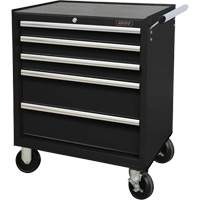 Chariot &agrave; outils industriel, 5 tiroirs, 27" la x 18-3/4" p x 31-1/2" h, Noir Cintas