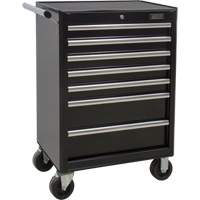 Industrial Tool Cart, 7 Drawers, 27" W x 18-3/4" D x 39" H, Black Cintas