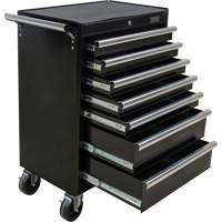 Industrial Tool Cart, 7 Drawers, 27" W x 18-3/4" D x 39" H, Black Cintas