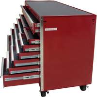 Chariot &agrave; outils industriel, 12 tiroirs, 56" la x 24-1/2" p x 38-1/8" h, Rouge Cintas