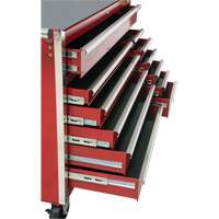 Chariot &agrave; outils industriel, 12 tiroirs, 56" la x 24-1/2" p x 38-1/8" h, Rouge Cintas