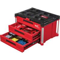 Packout 3-Drawer Tool Box, 16-1/3" x 14-1/3" x 22-1/5", Black/Red Cintas