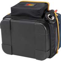 Molded Base Electrical/HVAC Tool Carrier, Ballistic Polyester, 20 Pockets, Black/Blue Cintas