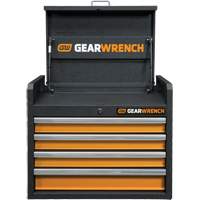 GSX Series Tool Chest, 26" W, 4 Drawers, Black/Orange Cintas