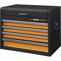 GSX Series Tool Chest, 26" W, 4 Drawers, Black/Orange Cintas