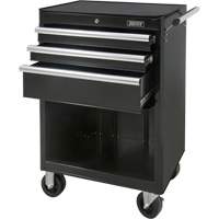 Industrial Tool Cart, 3 Drawers, 29-4/5" W x 21-1/5" D x 38-4/5" H, Black Cintas