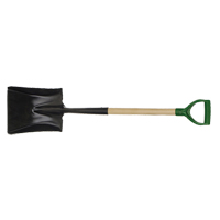Square Point Shovel, Wood, Tempered Steel Blade, D-Grip Handle, 29" Long Cintas