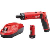 M4 Hex Screwdriver Kit, 1/4", 4 V, 44 in-lbs Max. Torque, Lithium-Ion Battery Cintas