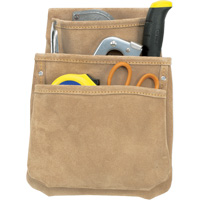 Drywall Pouches, Multiple Tool Holder, Leather, 3 Pockets Cintas