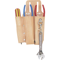 Lineman's Tool Pouch, Multiple Tool Holder, Leather, 3 Pockets Cintas