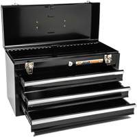 Portable Tool Box, 20" W, 3 Drawers, Black Cintas
