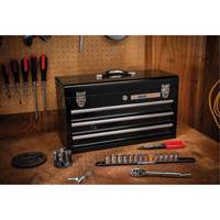 Portable Tool Box, 20" W, 3 Drawers, Black Cintas