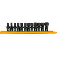 Jeu de 12 douilles m&eacute;triques flexibles universelles &agrave; chocs 1/4" &agrave; 6 pans Cintas